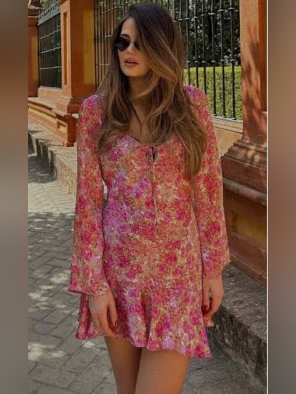 Zara Pink Floral Print Dress - Picture 1 of 5